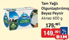 AKNAZ TAM YAĞLI OLGUNLAŞTIRILMIŞ BEYAZ PEYNİR 600 G